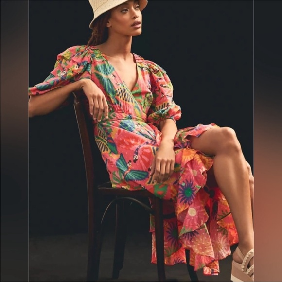 NWT FARM Rio Colorful Wrap Dress, Size XS - Picture 6 of 8